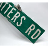 Vintage STEEL STREET SIGN "WATTERS RD" Double-Sided 9x36 ROAD MARKER + Hardware!