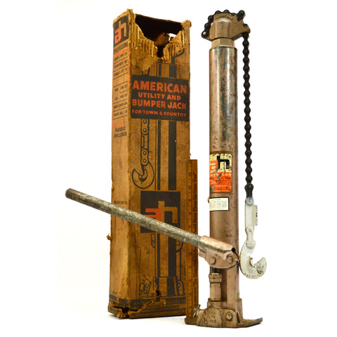 Vintage AMERICAN HYDRAULICS CO 1-1/2 Ton "UTILITY & BUMPER JACK" #AH-119 in Box!