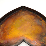 Vintage/Antique HEART-SHAPED COPPER TRAY 12" Pan/Plate/Platter w/ SUPERB PATINA!
