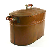 Antique "REVERE" COPPER TUB 14 Gallon ROASTING PAN Double-Handle & ORIGINAL LID!