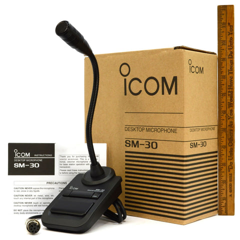 Brand New! iCOM DESKTOP MICROPHONE No. SM-30 Ham Radio COMPLETE IN OPENED BOX!!