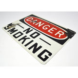 Vintage PORCELAIN/STEEL WARNING SIGN 10x14 "DANGER -NO- SMOKING" Caution Notice
