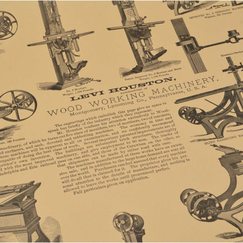 Vintage "WOOD WORKING MACHINERY" ADVERTISING PRINT 17x22.5 WENTWORTH PRESS, 1971