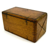 Antique SINGER TREADLE SEWING PUZZLE OAK BOX Marked "PAT 1880" + 17 Parts/Pieces