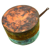 Antique HUGE COPPER POT 4-Gallon/17-Quart w/ CAST IRON HANDLE Exceptional Patina