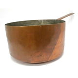 Antique LARGE ALL-COPPER TINNED POT 10 Liter/~2.6 Gallon FRENCH(?) KETTLE 11.5" dia.