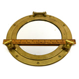 Vintage BRASS PORTHOLE MIRROR Maritime NAUTICAL Ship Captain WALL DECOR Patina!!