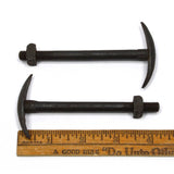 Antique CARRIAGE BOLTS Pair / Lot of 2 HAND FORGED Salvaged Hardware STEAMPUNK