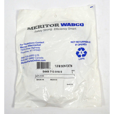 Brand New in Bag MERITOR WABCO "1.8M SEN EXTN" No. S49-713-018-0 FACTORY SEALED!