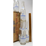 Antique STEINBERGER'S KLONDIKE WOOD CRATE w/ Divider + 23 ACL SODA-WATER BOTTLES