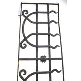 Antique WROUGHT IRON WINDOW GRILL 13x37 Door Insert GOTHIC/WITCHCRAFT MOTIF Rare