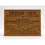 Vintage EBERHARD FABER "HEXAGON LUMBER CRAYONS" in ORIGINAL WOOD BOX #837 Yellow