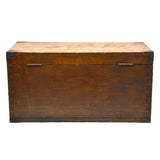 Antique DOVETAIL WOOD MACHINIST CHEST Sexy Old 2-DRAWER TOOL BOX Brass Hardware