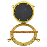 Vintage BRASS PORTHOLE MIRROR Maritime NAUTICAL Ship Captain WALL DECOR Patina!!