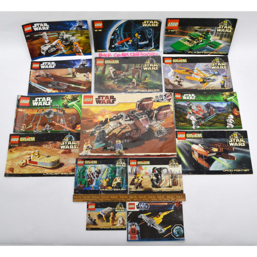 Pre-Owned LEGO BOOKLET LOT of 38 STAR WARS Racers & SUPER HEROES! Manu ...