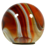 Vintage GLASS MARBLE GEAR SHIFT KNOB 1-7/8" Hot Rod CANE TOP Earthy ORANGE-BROWN