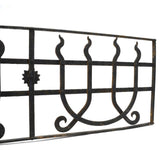 Antique WROUGHT IRON WINDOW GRILL 13x37 Door Insert GOTHIC/WITCHCRAFT MOTIF Rare