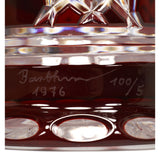 Vintage RUBY RED 'CUT-TO-CLEAR' CRYSTAL JAR Signed "BARTHMANN 1976 100/5" Lovely