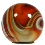 Vintage GLASS MARBLE GEAR SHIFT KNOB 1-7/8" Hot Rod CANE TOP Earthy ORANGE-BROWN