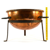 Antique COPPER APPLE BUTTER/CANDY KETTLE 24" Cauldron/Pot + ORIGINAL IRON STAND!