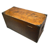 Antique DOVETAIL WOOD MACHINIST CHEST Sexy Old 2-DRAWER TOOL BOX Brass Hardware