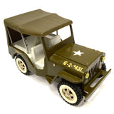 Vintage TONKA ARMY JEEP TRUCK No. G-2-2431 Pressed Steel w/ Plastic Roof c.1960s