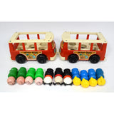 Vintage FISHER-PRICE LITTLE PEOPLE HOUSE #952 + 2 BUSES, Furniture & 23 FIGURES!