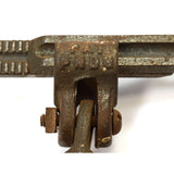 Vintage GRABLER CO. Iron PIPE HANGER BEAM FLANGE BRACKET Salvaged Hardware RARE!