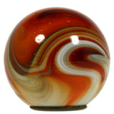 Vintage GLASS MARBLE GEAR SHIFT KNOB 1-7/8" Hot Rod CANE TOP Earthy ORANGE-BROWN