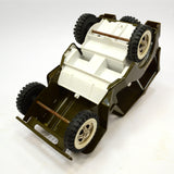 Vintage TONKA ARMY JEEP TRUCK No. G-2-2431 Pressed Steel w/ Plastic Roof c.1960s