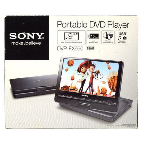 Brand New! SONY 9" PORTABLE DVD PLAYER #DVP-FX950 Complete in Opened Box! BLACK