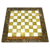 Vintage SEMI-PRECIOUS STONE CHESS/GAME-BOARD 16.5" w/ 1.5" Quartz-AGATE-Marble??