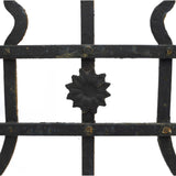 Antique WROUGHT IRON WINDOW GRILL 13x37 Door Insert GOTHIC/WITCHCRAFT MOTIF Rare