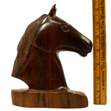 Vintage CARVED WOODEN HORSE HEAD/BUST (Lignum Vitae?) 7" Dense/Heavy SOLID WOOD!