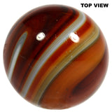 Vintage GLASS MARBLE GEAR SHIFT KNOB 1-7/8" Hot Rod CANE TOP Earthy ORANGE-BROWN