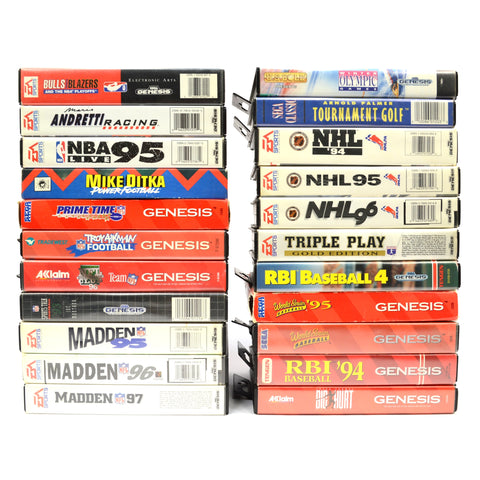 Sega GENESIS GAME LOT OF 22 Old-School SPORTS GAMES Baseball FOOTBALL Basketball