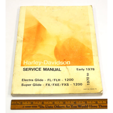 Vintage HARLEY-DAVIDSON SERVICE MANUAL 1970 to Early 1978 ELECTRA & SUPER GLIDE