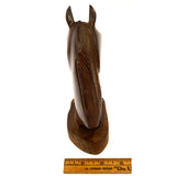 Vintage CARVED WOODEN HORSE HEAD/BUST (Lignum Vitae?) 7" Dense/Heavy SOLID WOOD!