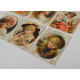Antique Advertising TRADE CARD Lot of 6 "NEW HAVEN NAILS" Victorian Portraits NH