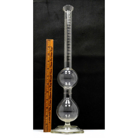Chemistry LAB GLASS by PYREX 450 ml GRADUATED CYLINDER w/ 2 UNUSUAL BULBS Rare?