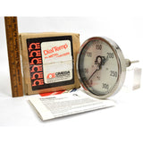 New in Box OMEGA ENGINEERING "DialTemp" METAL THERMOMETER Mo. J-0-300C, 4" STEM