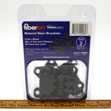 Brand New! FIBERON 'NATURAL STAIR BRACKETS' No. 16904 Black 2-TOP & 2-BOTTOM NOS