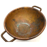 Antique COPPER 18" APPLE BUTTER KETTLE Pot/Cauldron w/ CAST IRON HANDLES Patina!