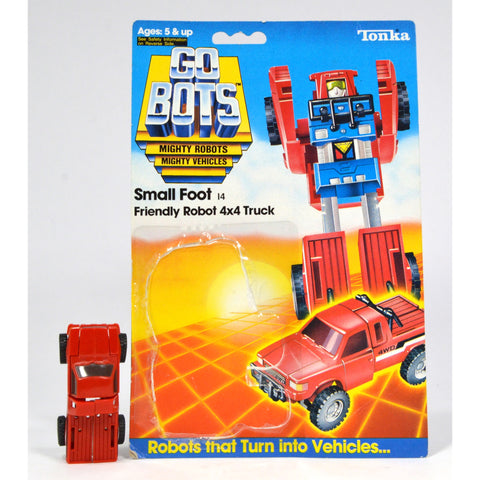 Vintage TONKA GOBOTS "SMALL FOOT" #14 Friendly Robot 4x4 TRUCK, Red w/ CARD-BACK