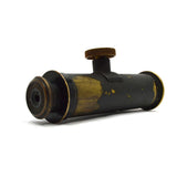 Antique HAND-HELD 5" TELESCOPE Line of Sight JAPANNED BRASS SCOPE Surveying/Navy