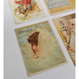 Antique Advertising "PRUDENTIAL GIRL" PORTRAIT PRINTS c1914 + Lot of TRADE CARDS