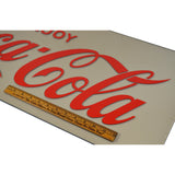 Vintage "ENJOY COCA-COLA" WINDOW DECAL New-Old-Stock RED VINYL STICKER 28x9 NOS!