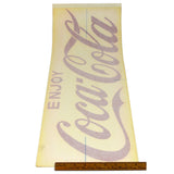 Vintage "ENJOY COCA-COLA" WINDOW DECAL New-Old-Stock RED VINYL STICKER 28x9 NOS!