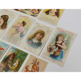 Antique Advertising TRADE CARD Lot; 9 AYER'S CURES Hair Vigor SARSAPARILLA Pills