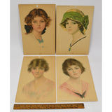 Antique Advertising "PRUDENTIAL GIRL" PORTRAIT PRINTS c1914 + Lot of TRADE CARDS